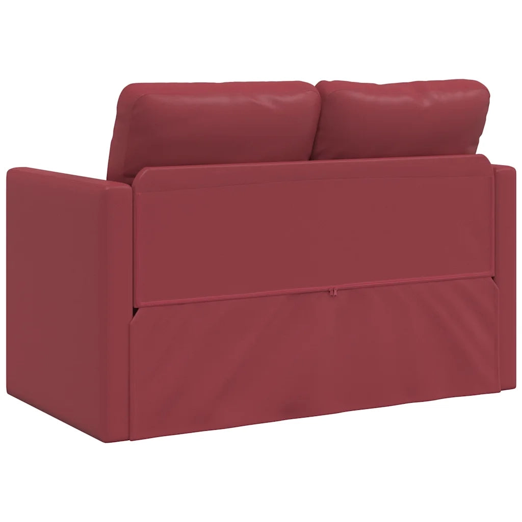 Divano Letto da Terra 2 in 1 Rosso Vino 112x174x55cm Similpelle 353977
