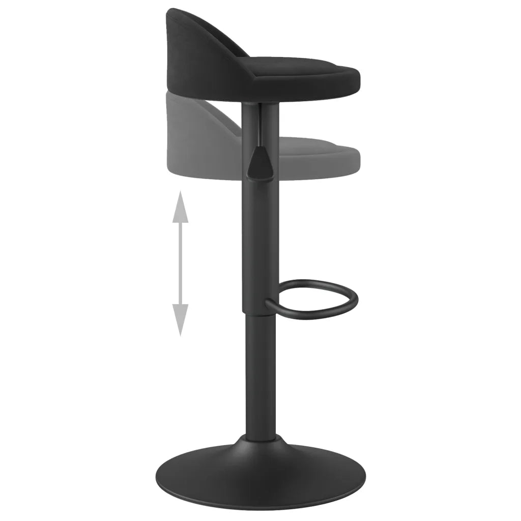Sgabello da Bar Nero in Velluto 333587