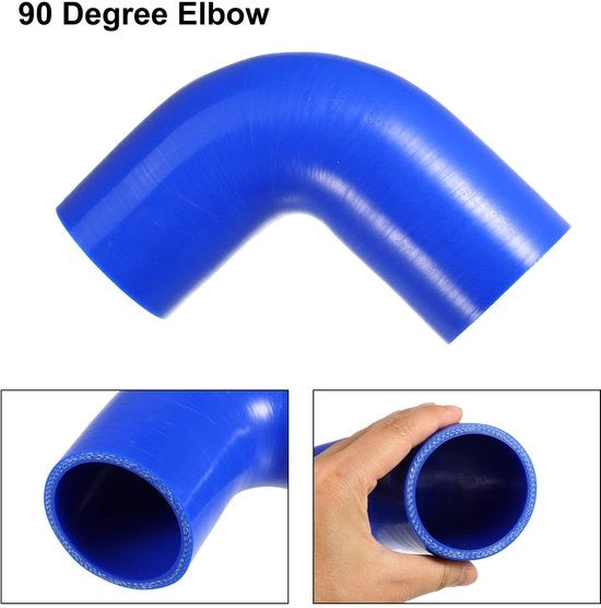 Slang Radiatore Universale a 90 Gradi - Silicone - Blu - 90mm di Lunghezza - Resistenze a Temperatura Elevata - Migliorata la Raffreddamento - Slang per Raffreddamento Radiatore