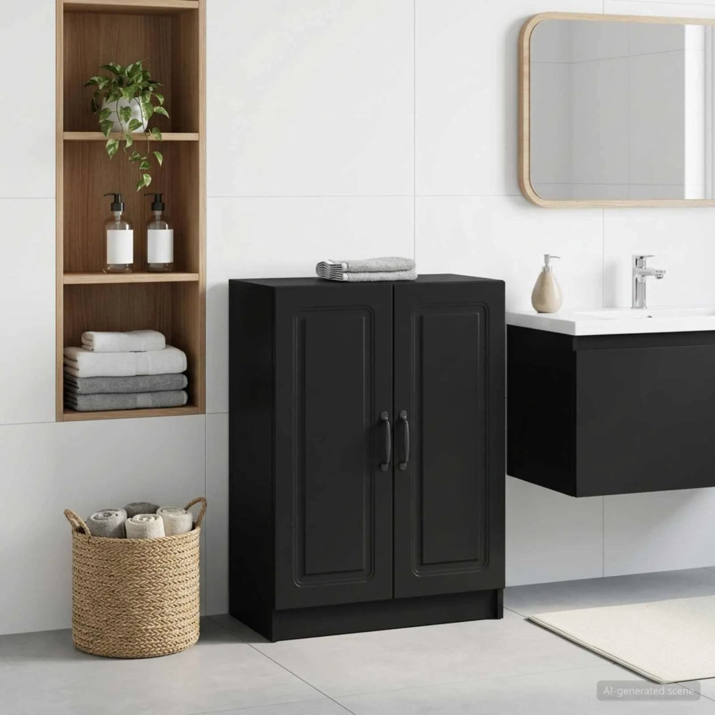 Mobiletto da Bagno UTRECHT Nero 59,5 x 31 x 77 cm 897716