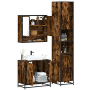Set Mobili da Bagno 3 pz Rovere Fumo in Legno Multistrato 3301097