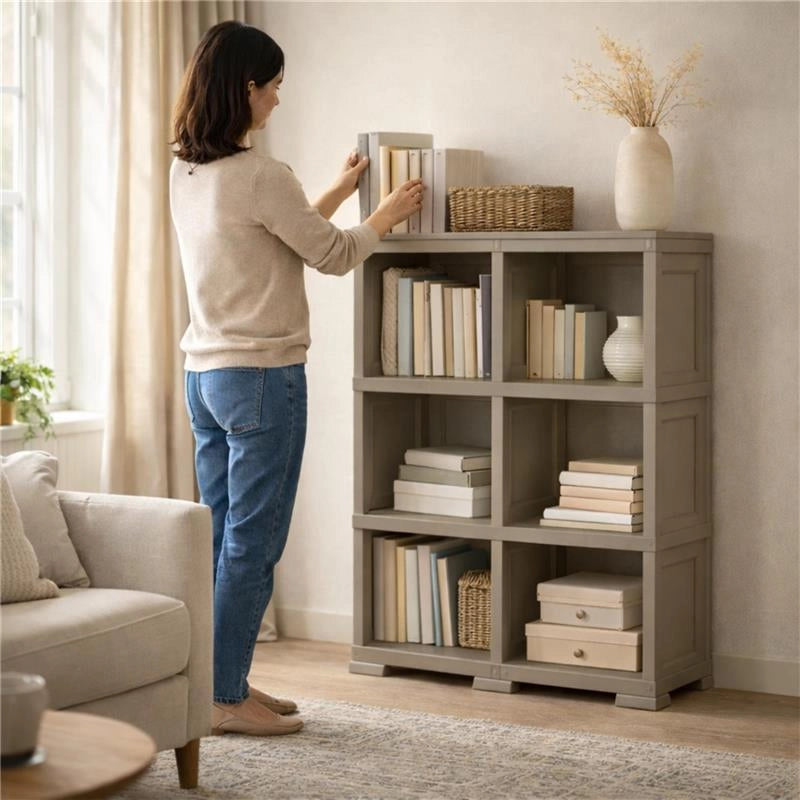 SCAFFALE 3 MODULI TALPA 79X42,5X125 CM – LIBRERIA A VISTA SENZA ANTE PER ZONA LIVING E STUDIO