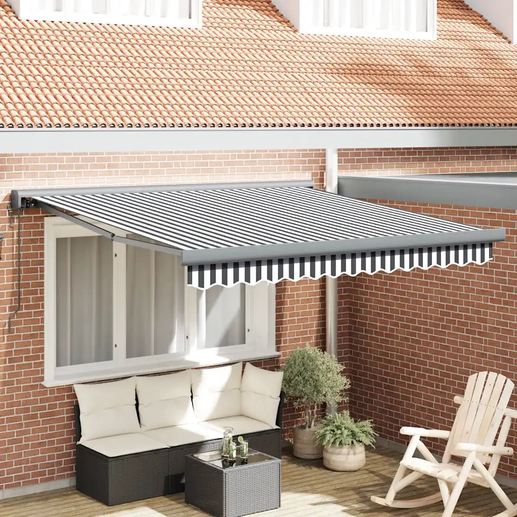 Tenda da Sole Antracite e Bianca 3x2,5 m Tessuto e Alluminio 3216138
