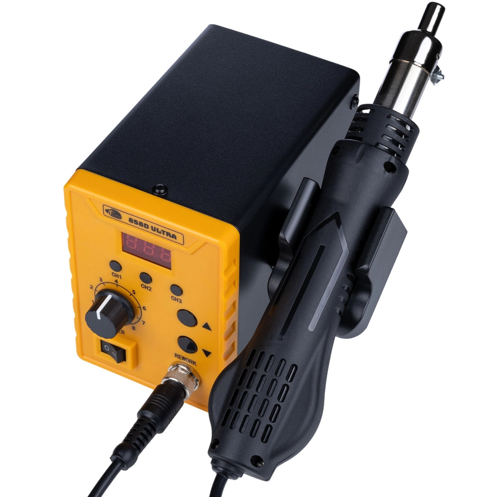 Stazione Saldante Hot Air Rosfix 858D – 700W, 100-500°C, 120 l/min | 3 Memorie, 3 Ugelli
