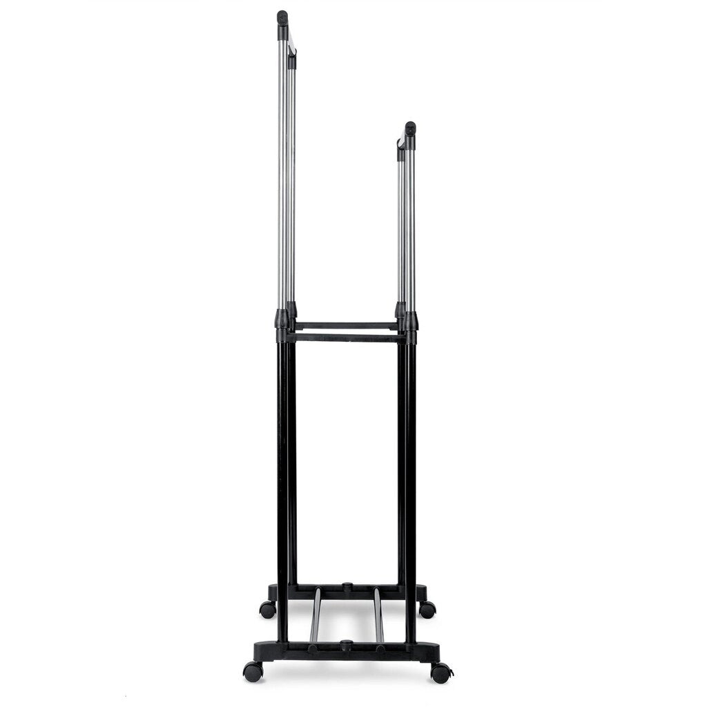 Stand Appendiabiti Doppio Allungabile Telescopico con Ruote 42x75x158 cm