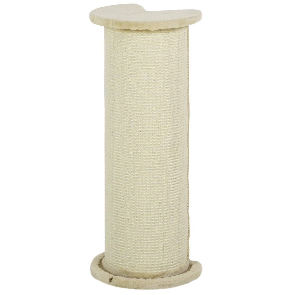 Tiragraffi per Gatti Angolare ¨C Zephmum ¨C 35x35x85 cm, Bianco Crema