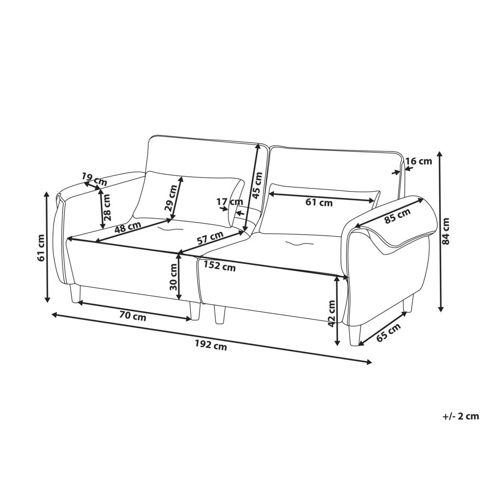 Divano 3 posti Marrone Chiaro Poliestere Rivestimento idrorepellente Soggiorno Stile Moderno