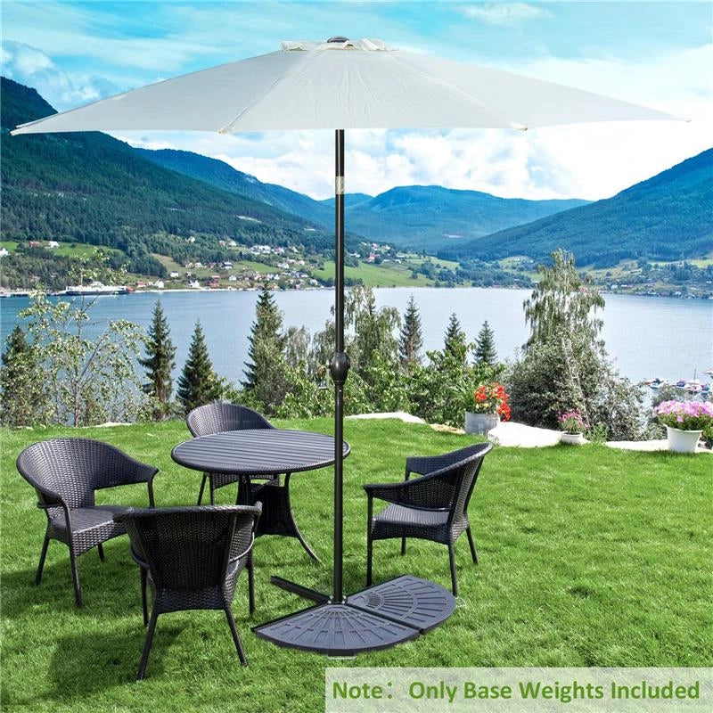 SET 2 PESI PER OMBRELLONE A BASE A CROCE DA 28 KG CON DESIGN A VENTAGLIO IN COLOFONIA 66X47X4.2 CM BRONZO