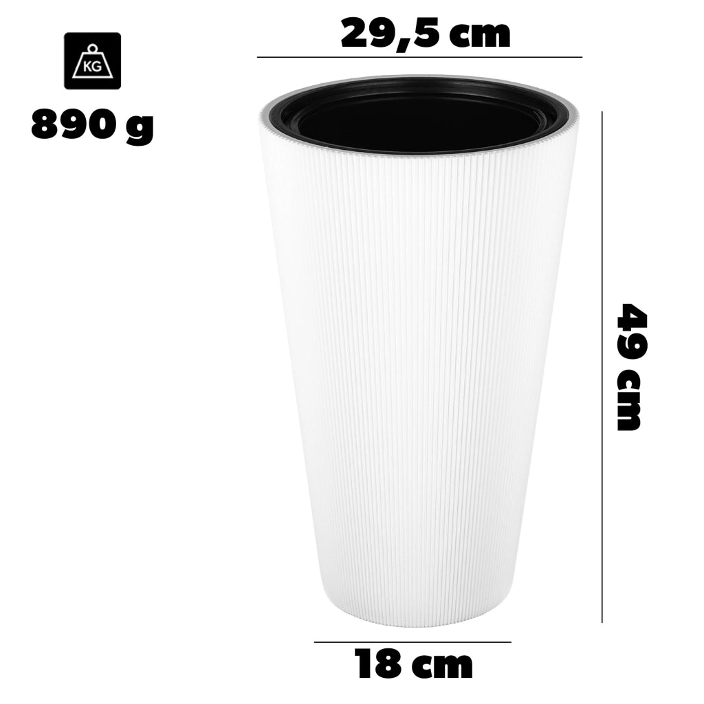 KADAX Doniczka Linea Slim 30 biała + WKŁAD 5850-011 K16605