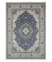 Tappeto arredo casa NAIN 01 blu cm.160x230 riproduzione disegno orientale classico in stile persiano. Tappeto lavabile e antiscivolo per salotto, soggiorno, camera da letto.