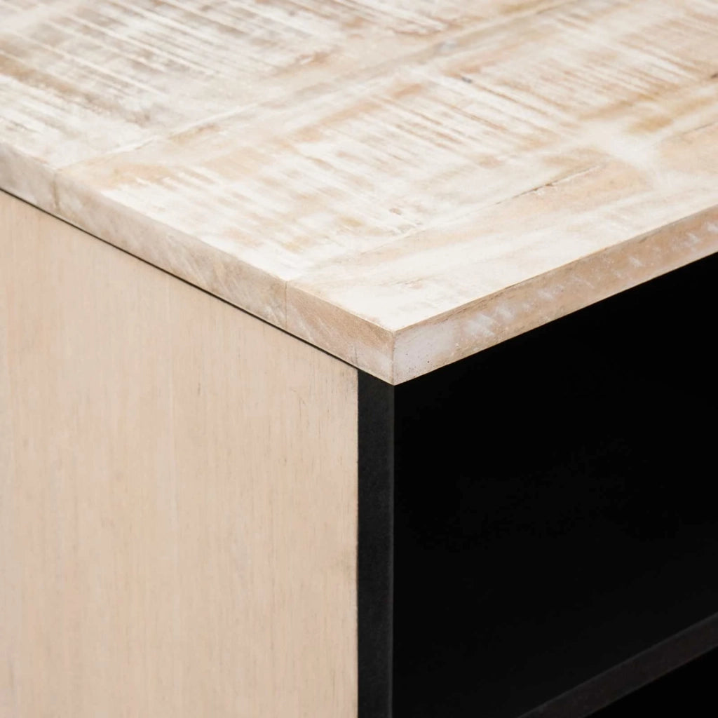Mobile TV-Credenza per TV Bianco 80 x 33,5 x 46 cm Legno di mango massello
