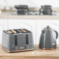 Set da cucina 2-in-1, Tostapane e Bollitore da 1,7 L, Grigio