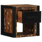 Comodino | Armadio da Notte | Mobiletto da notte Multicolore 40x35x40 cm in Legno Massello Recupero