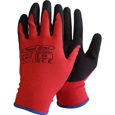 GUANTO POLIESTERE/NITRILE SABBIATO IDEAL STAR Tg. 9 - 12 paia- IDEAL STAR