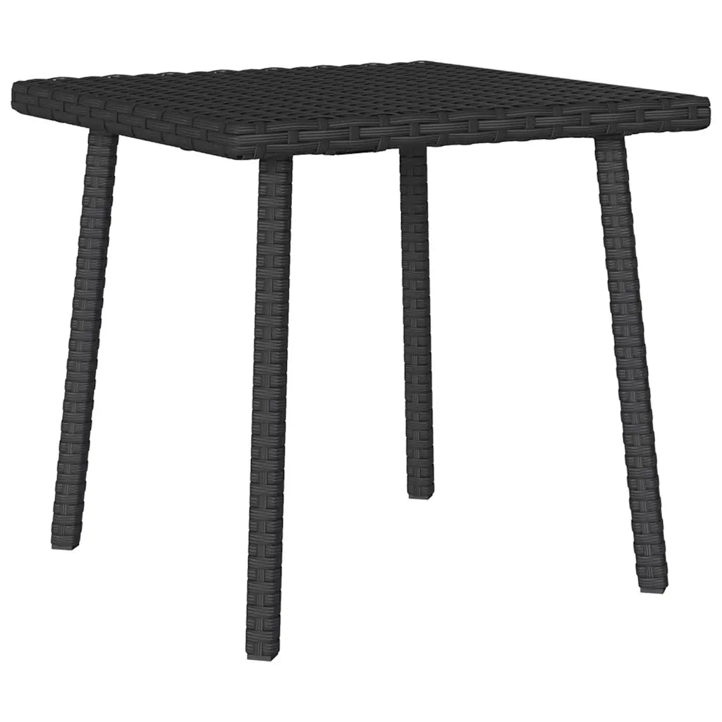 Tavolino da Giardino | Tavolino da esterno Rettangolare Nero 40x40x37 cm Polyrattan