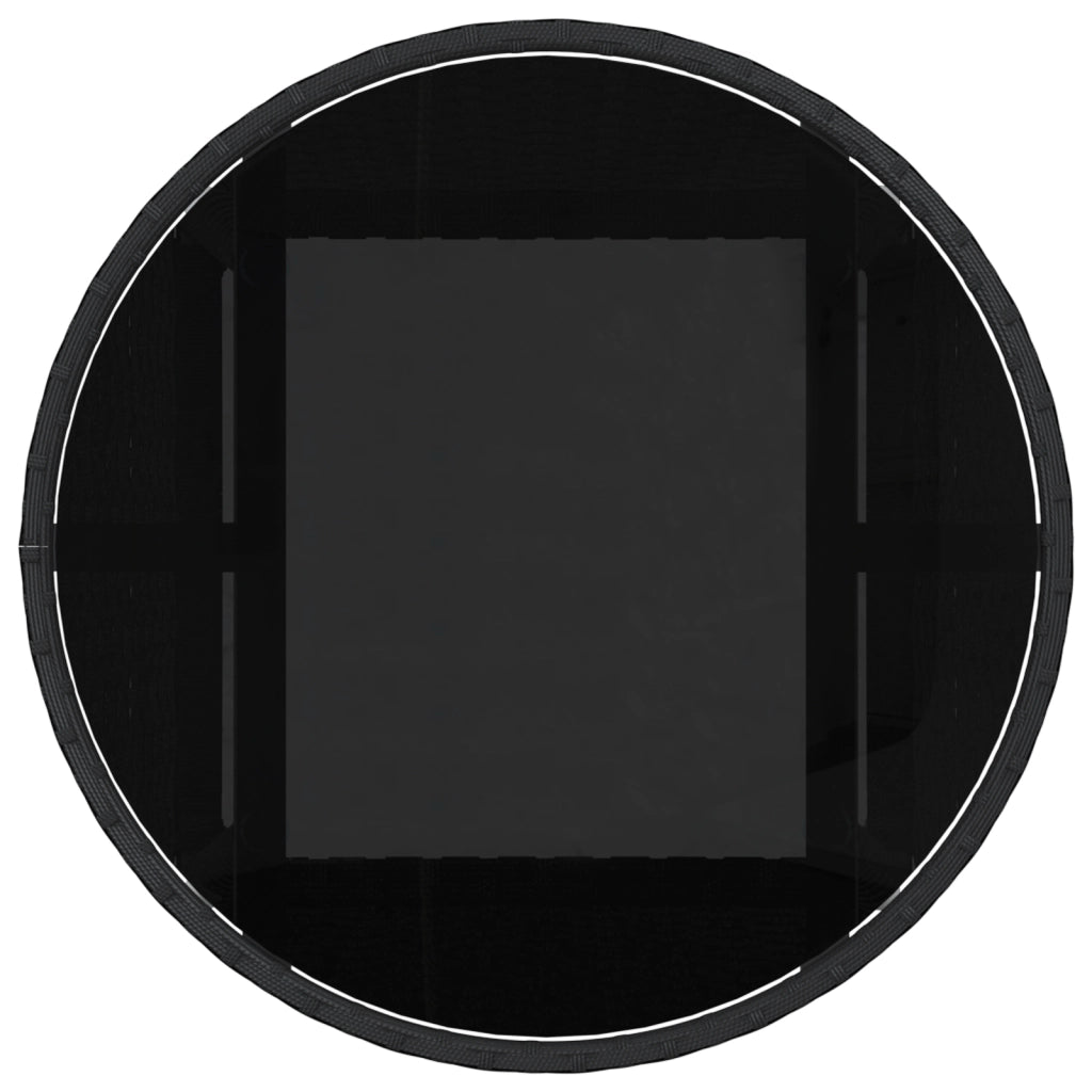 Set Pranzo Giardino 5 Pezzi Nero Polirattan