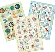 Sticker motivanti per bambini 3 x 24 - Animali/Dinosauri/Iene - Sticker per bambini - Sticker di lode - Sistema di premio - Uso scolastico