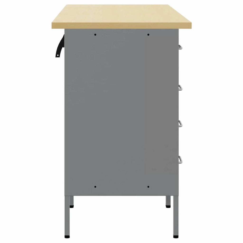 Mobile da lavoro 3 pcs Nero e Grigio 150 x 55 x 85 cm 3321368