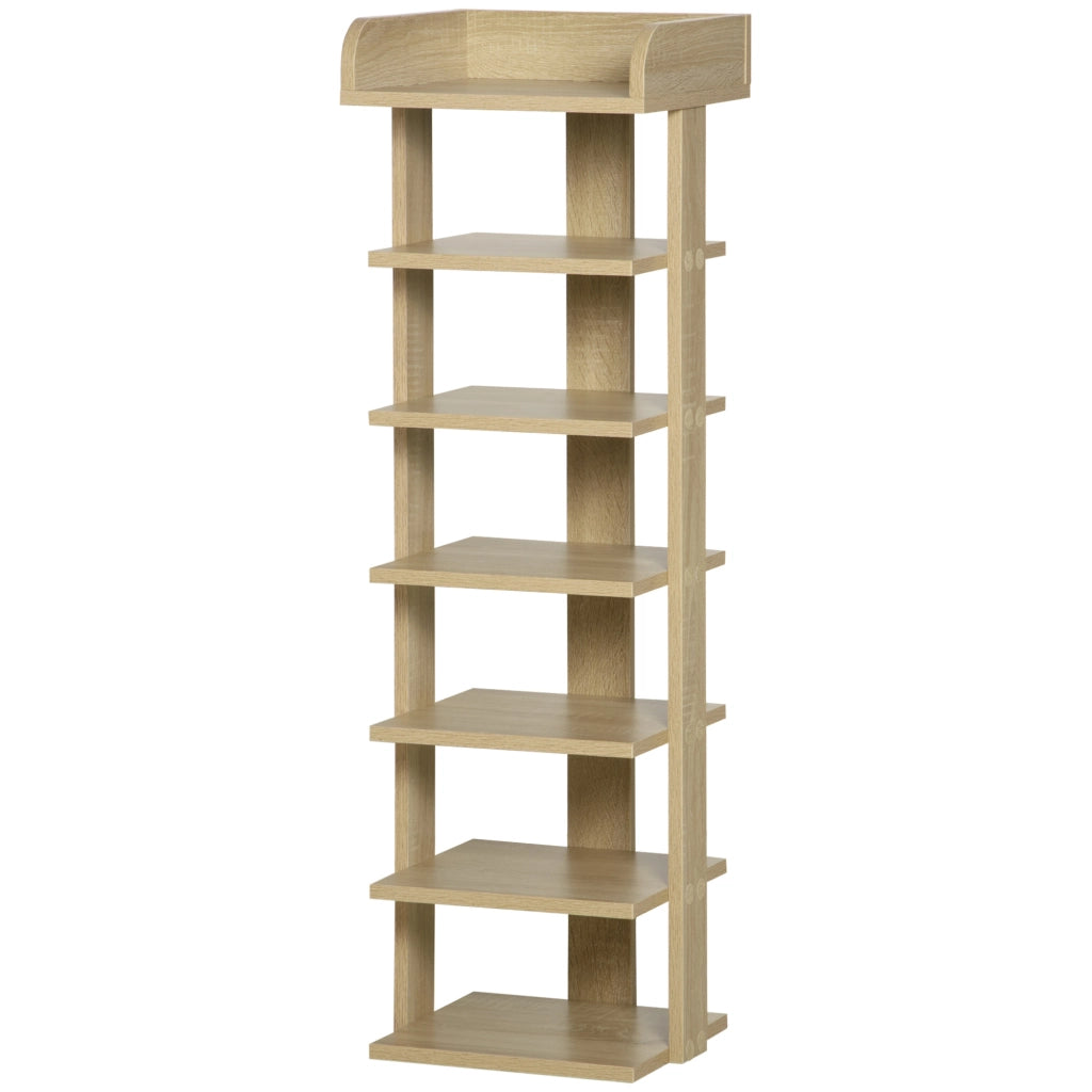 Scarpiera 7 Ripiani Legno ¨C Zephmum ¨C Rovere 32x30x104 cm