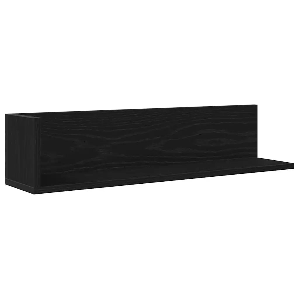 Mensole da Parete 2pz Nere 75x16,5x16,5 cm in Truciolato 860032