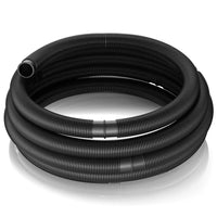 Tubo per piscina nero, 30m Ø 38 mm, sezionabile ogni 1,5 m, galleggiante, in resina 190 g/m Made in EU
