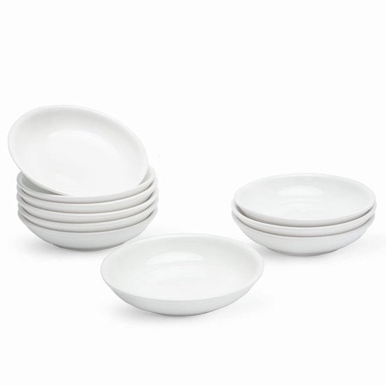 Set di 4 piatti in porcellana ecologica - Bianco - 10 cm