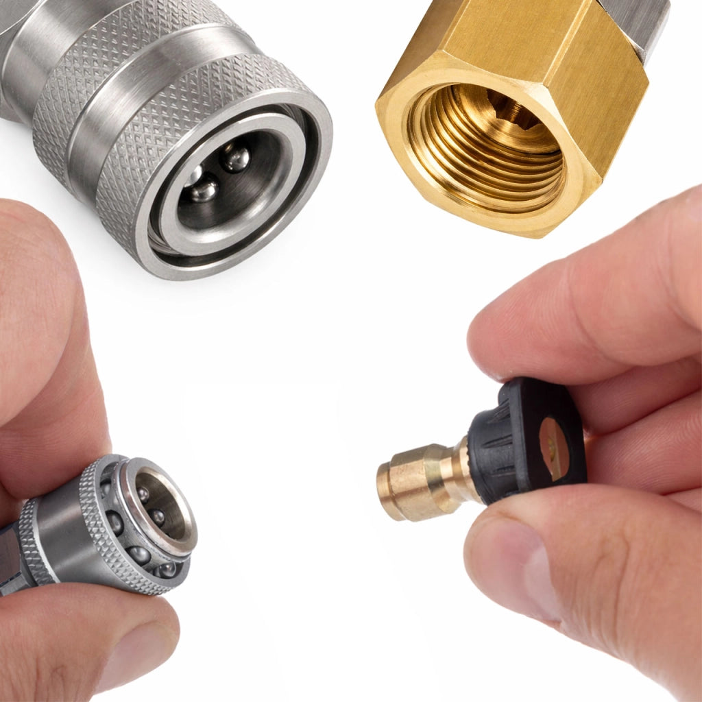 Presa Rapida M18 INOX – Acciaio Inossidabile | 180 Bar | Compatibile con Idropulitrici, Lance, Accessori Alta Pressione