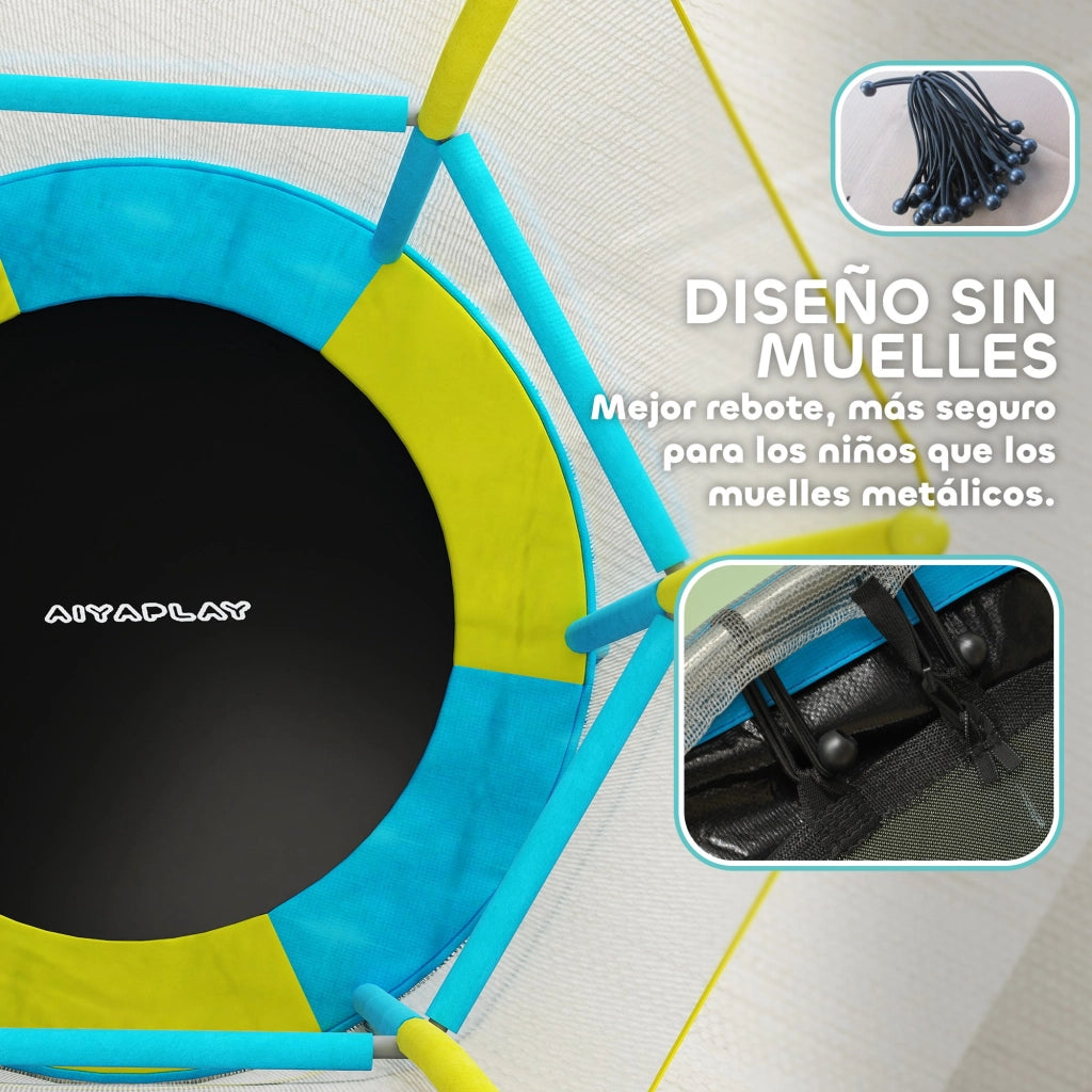 Trampolino per Bambini con Rete di Sicurezza ¨C zephmum ¨C 140cm ? Blu