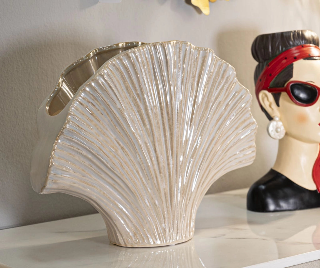 Vaso Perly 35,5x11,5x27 cm in Ceramica Perla