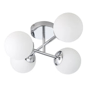 Plafoniera Contemporanea Castrovido Acciaio Cromo Bianco 4 Luci G9 4,2 Ip44