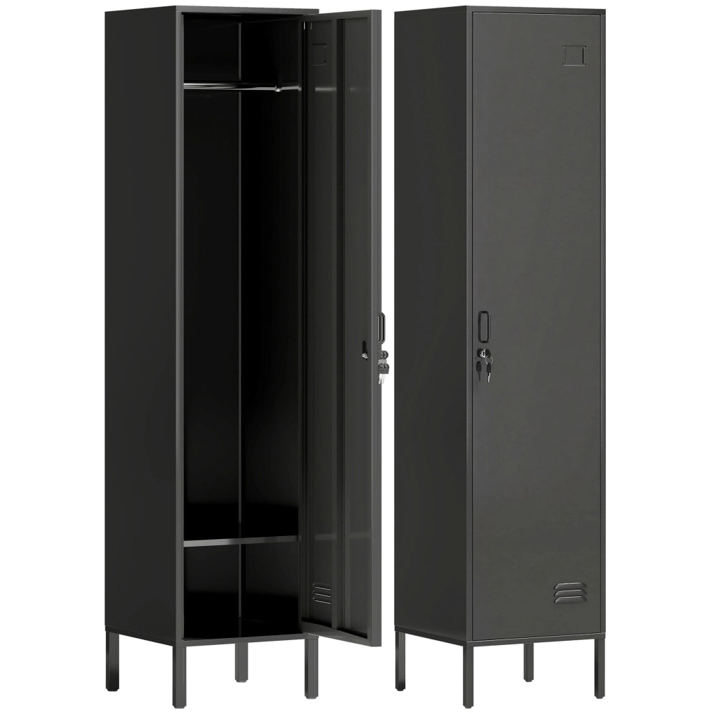 Armadietto metallico con porta bloccabile e appendiabiti ¨C zephmum ¨C Nero