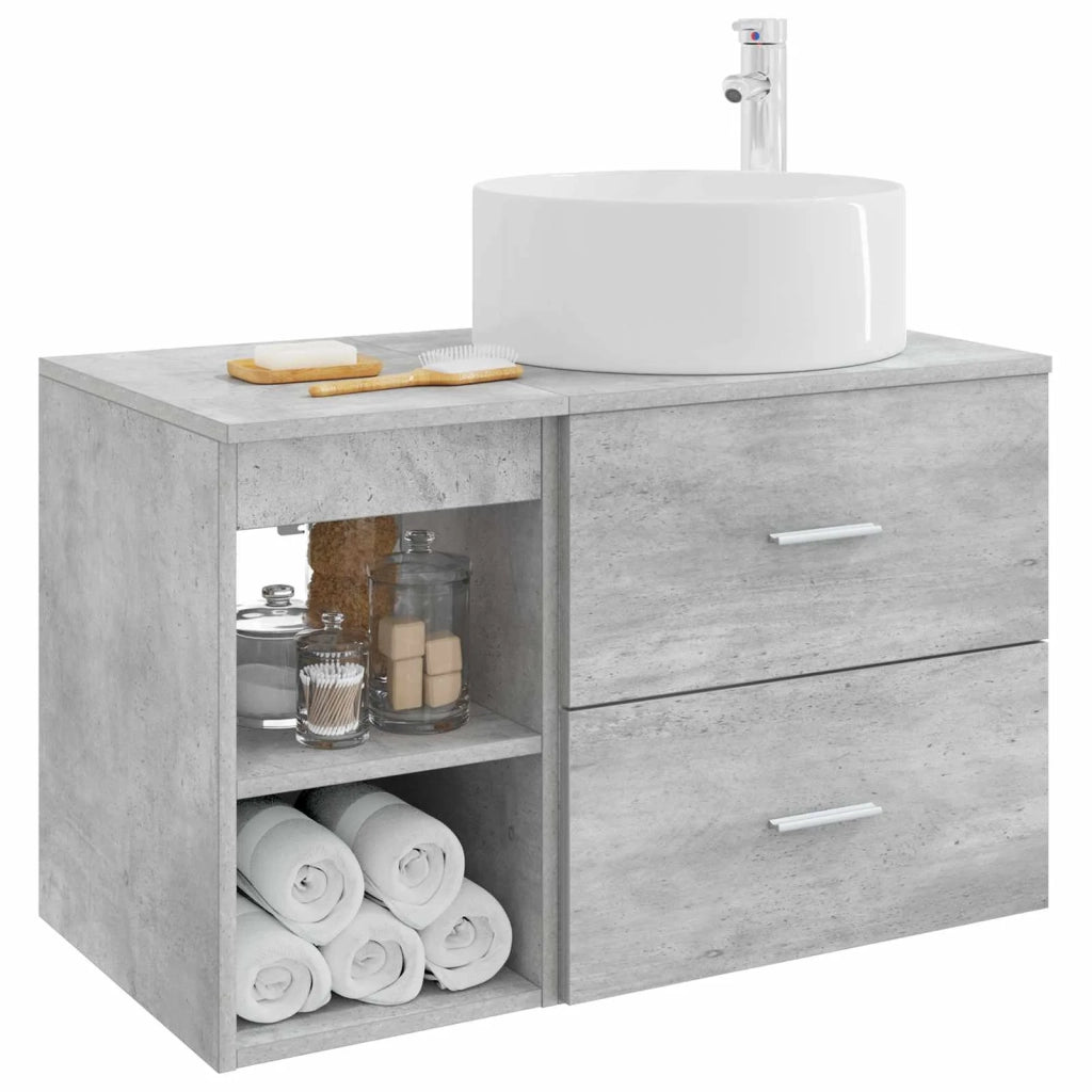 Set di mobili per il bagno 2 pcs Grigio Cemento 3403931