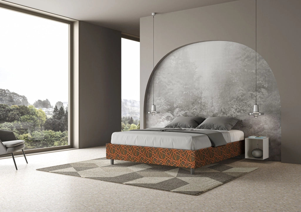Letto Matrimoniale Sommier 160x210 cm Senza Rete Azelia Era 04 Arancione