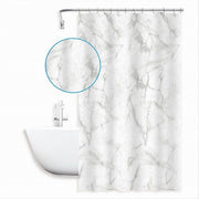 Trade Shop - Tenda Doccia Vasca Bagno Impermeabile Marmo Bianco 180x200cm Con 12 Anelli 87593 -