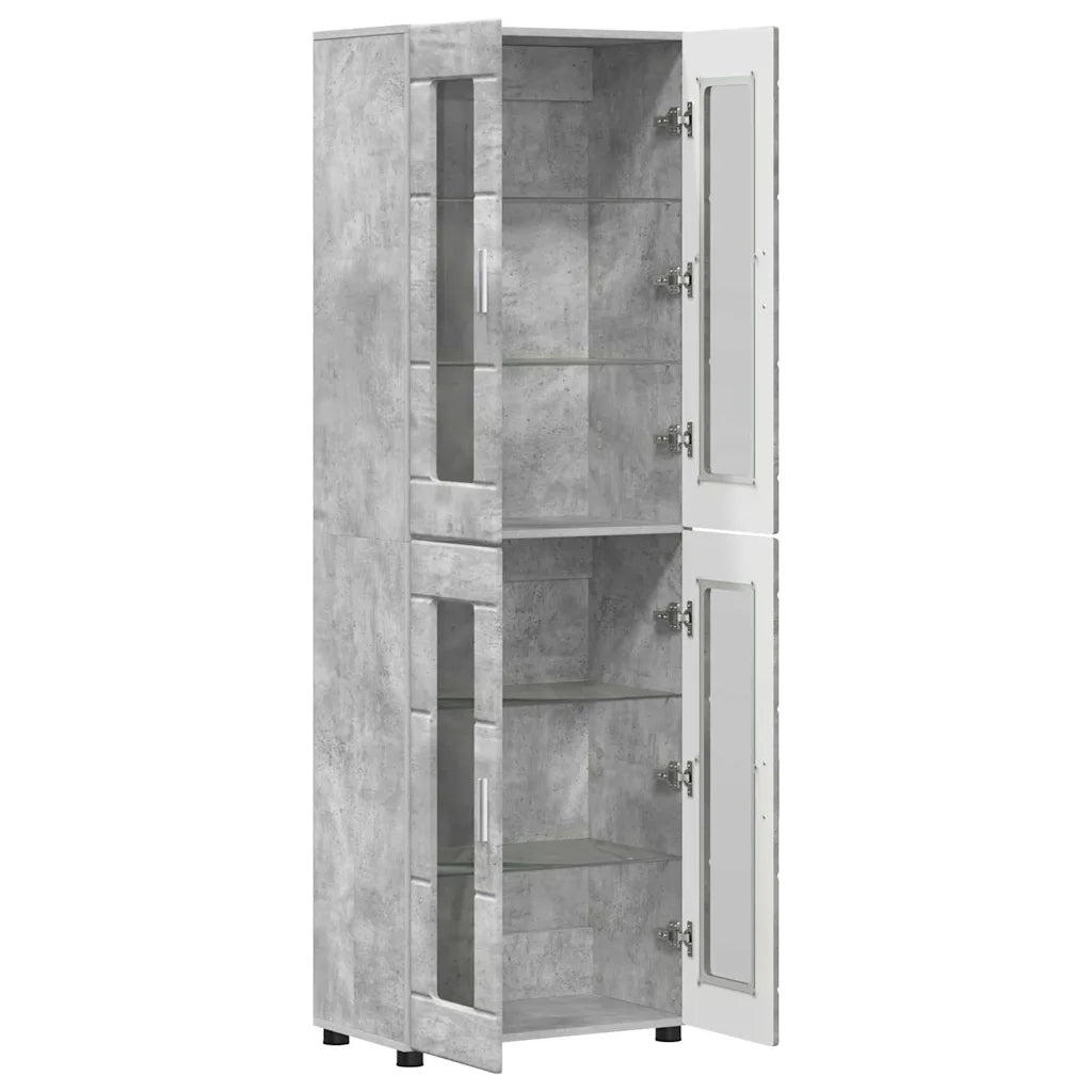 Credenza con lo scaffale FLORIN Grigio cemento 60 x 35 x 182 cm