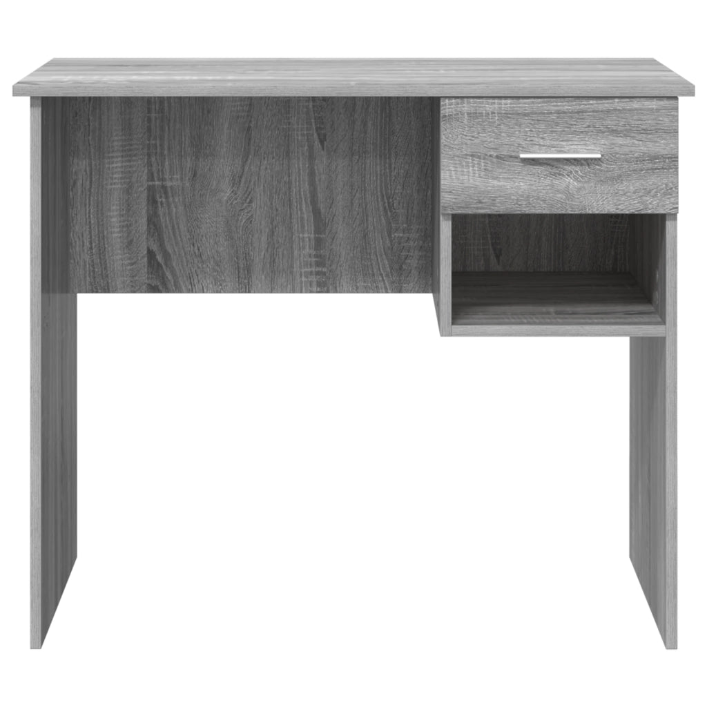 Scrivania con spazio di archiviazione Grigio Sonoma 90x49.5x75 cm Legno ingegnerizzato