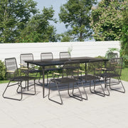 Set da Pranzo da Giardino 9 pz Nero in Rattan PVC 3099220