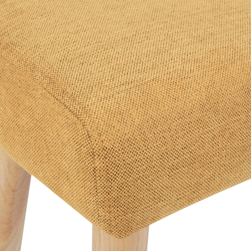 Poggiapiedi in poliestere giallo con gambe in legno Camera da letto Soggiorno Accessori per sedersi