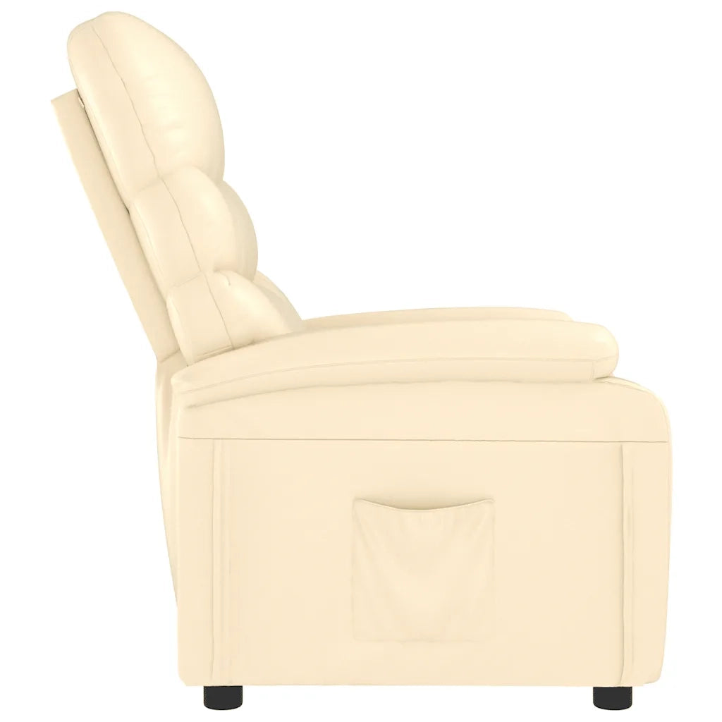Poltrona Reclinabile Crema in Similpelle 342687