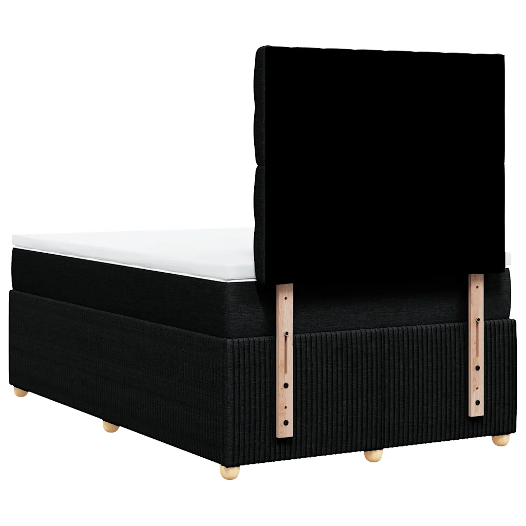 Giroletto a Molle con Materasso Nero 120x200 cm in Tessuto 3294332
