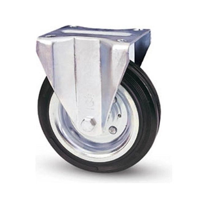 AVO 01080A02250RN Ruota in Gomma Piena con Supporto in Acciaio per Industria Diametro 225 mm colore Nero