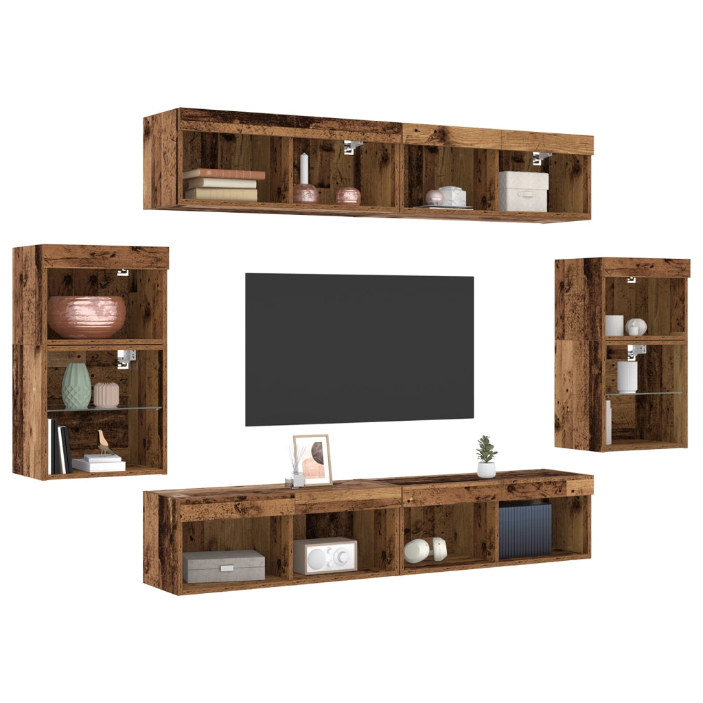 Mensola Galleggiante  2 pz Legno Antico 40x28.5x40 cm Legno Ingegnerizzato