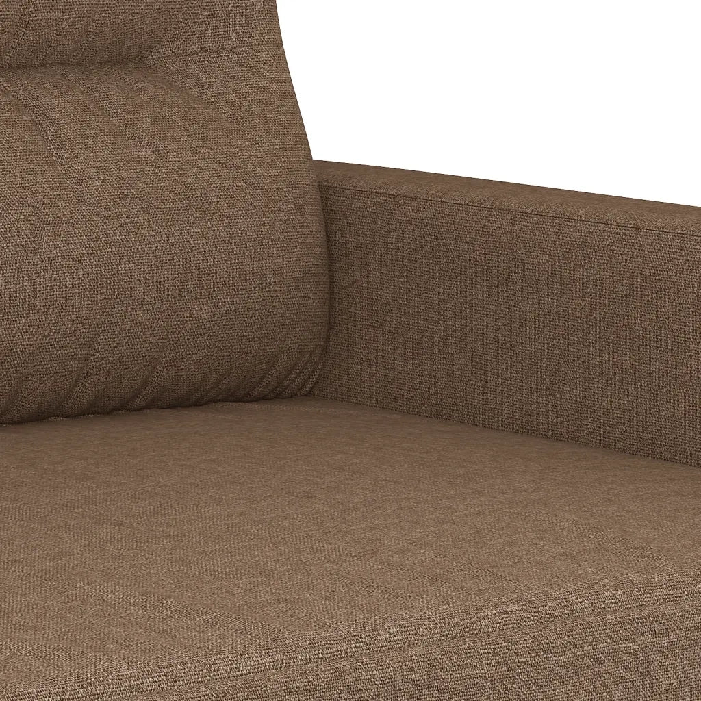 Set di Divani 4 pz con Cuscini Marrone in Tessuto