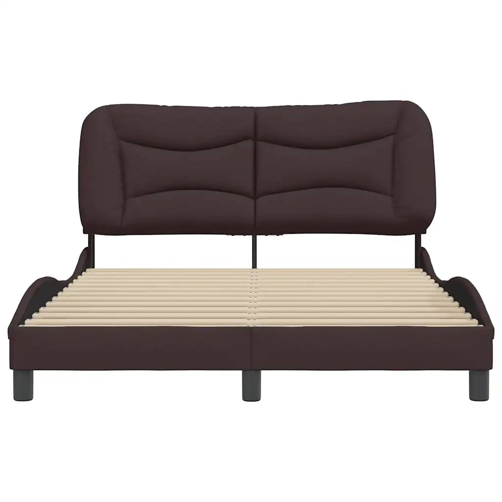 Giroletto senza Materasso Hvar Marrone Scuro 140x190 cm Tessuto 3207768