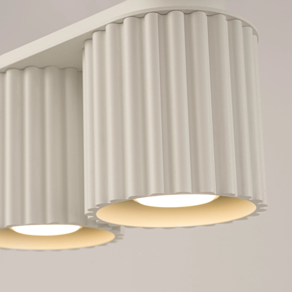 Plafoniera moderna beige ovale 21cm 2xGU10 VISTAO PureLume