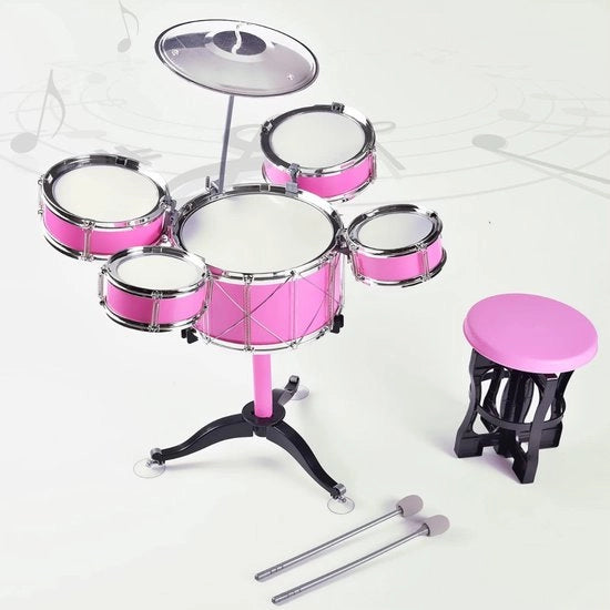 Drumstelo per Bambini – Drumstelo per Bambini – Stanghe per Tamburo & Sedia per Tamburo - Rosa