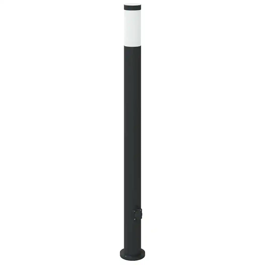 Lampioni a colonnina con presa elettrica 3 pz 110 cm Acciaio Inox IP44 4006040