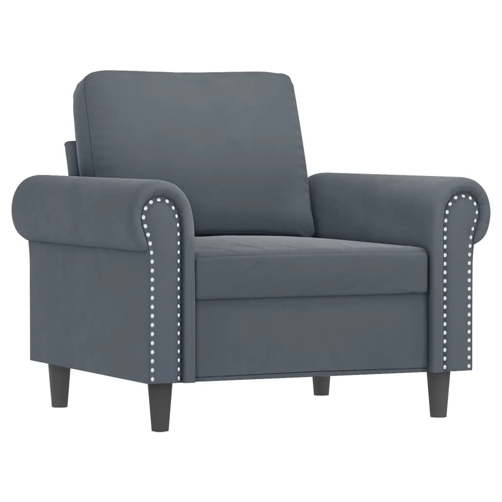 Set di Divani 4 pz con Cuscini Grigio Scuro in Velluto 3202181
