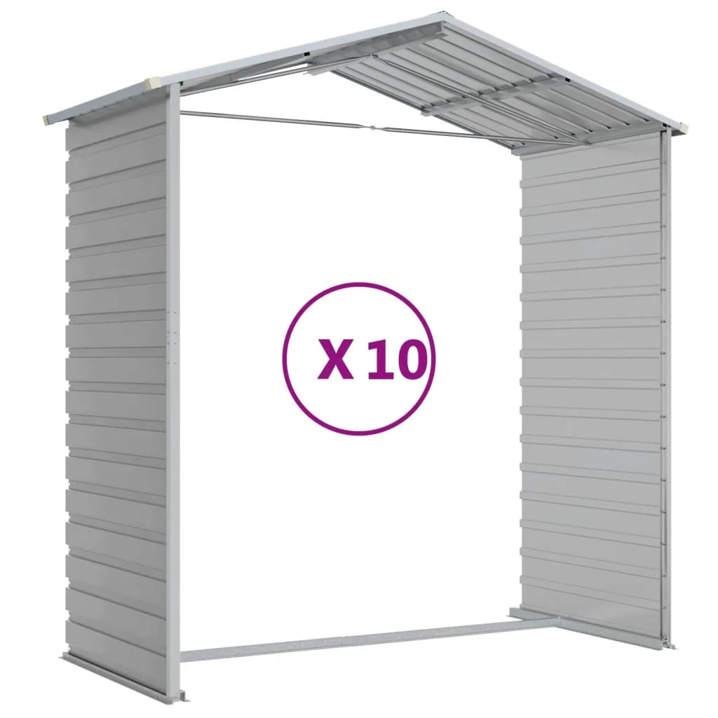 Casetta da giardino cabina ripostiglio capanno da esterno capanno per attrezzi robusta colore chiaro 191 x 895 x 198 cm acciaio zincato grigio 02_0022250