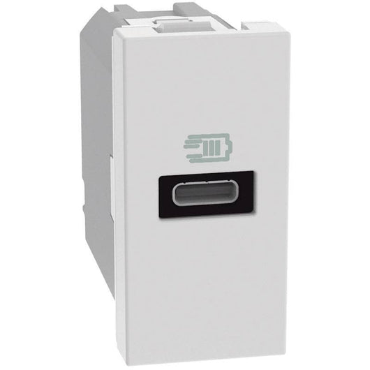 Caricatore USB Bticino MatixGO 20W con 1 porta tipo C bianco JW4192C